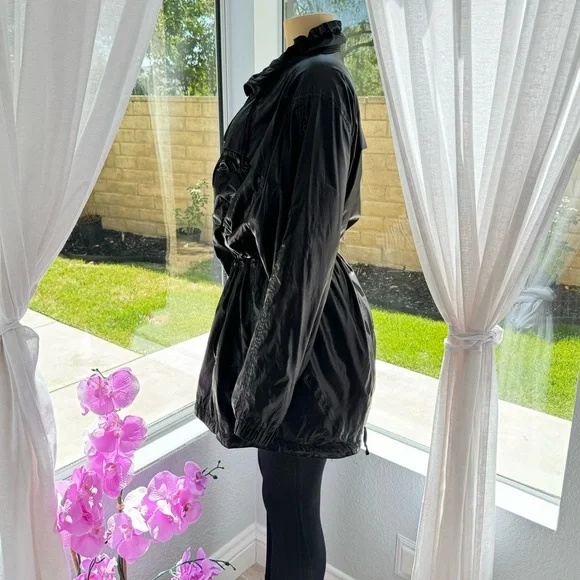 BLANKNYC Black Matte Funnel Neck Windbreaker Jacket Size L Large NWOT - Picture 9 of 16